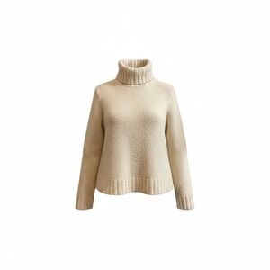 NEW YORK & COMPANY Cream Cable Knit Turtleneck Sweater Women's Size M